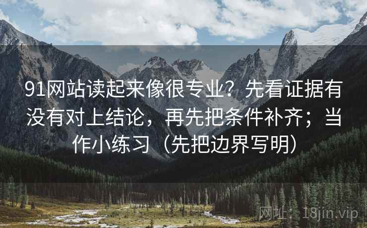 91网站读起来像很专业？先看证据有没有对上结论，再先把条件补齐；当作小练习（先把边界写明）